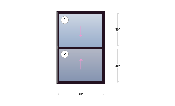 Mezzo Replacement Double Hung Window | 40" x 60"