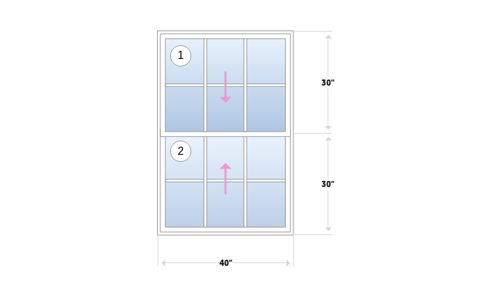 1900 Series New Construction Double Hung Windows  | 40" x 60"