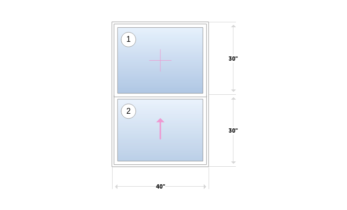 Mezzo Replacement Single Hung Window | 40" x 60"